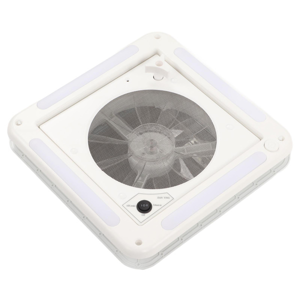 RV Roof Vent Fan 12V 360x360mm 10 Blades Dual Mode Inlet Outlet 4 LED