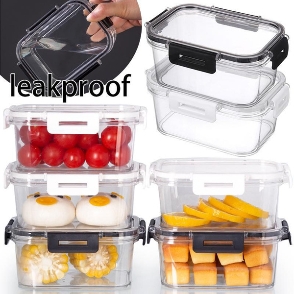 Food Storage Containers with Snap Lock Lids Portable Lunch Box Airtight ...