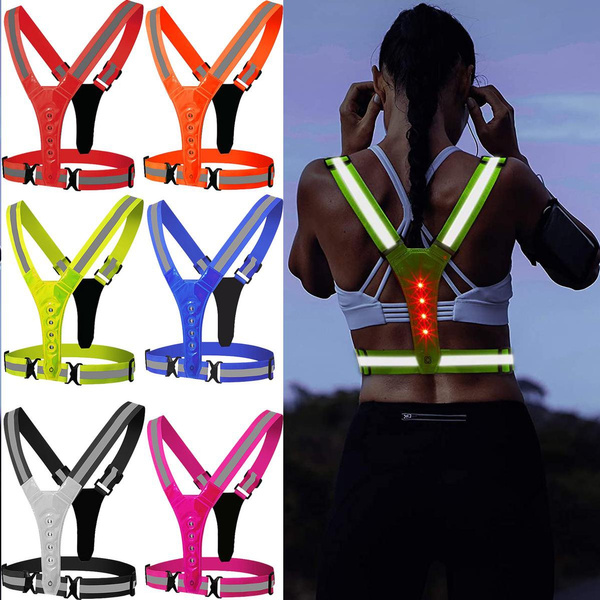 LED Reflective Vest Running Gear Night Light up Vest Safety Gear ...