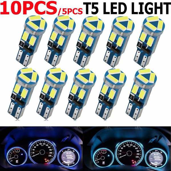 High Quality 10Pcs 5pcs T5 LED Instrument Cluster Lamp W3W W1.2W Car