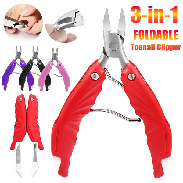 3 in 1 Professional Toe Nail Clipper Cutter, Foldable Heavy Duty Nail