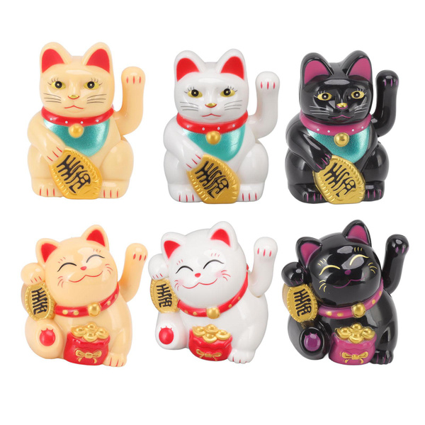 Chinese Lucky Cat Fortune Cat Decoration Waving Arm Solar Light ...