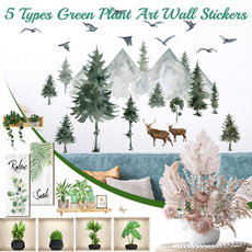 PVC wall stickers, Plants, greenplantsticker, Home Decor