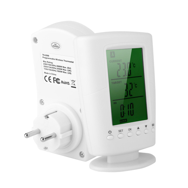 Thermostat Socket, Durable Control System White Programmable Wireless