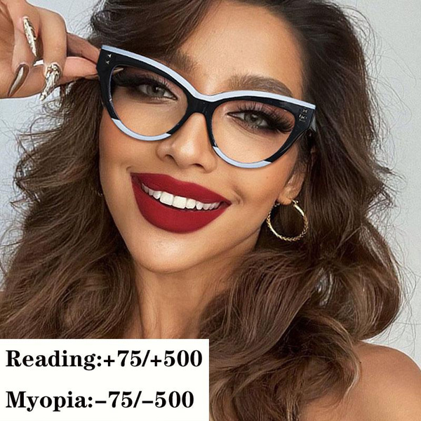 Retro Myopia Glasses Prescription Glasses Women Cat Eyes Reading