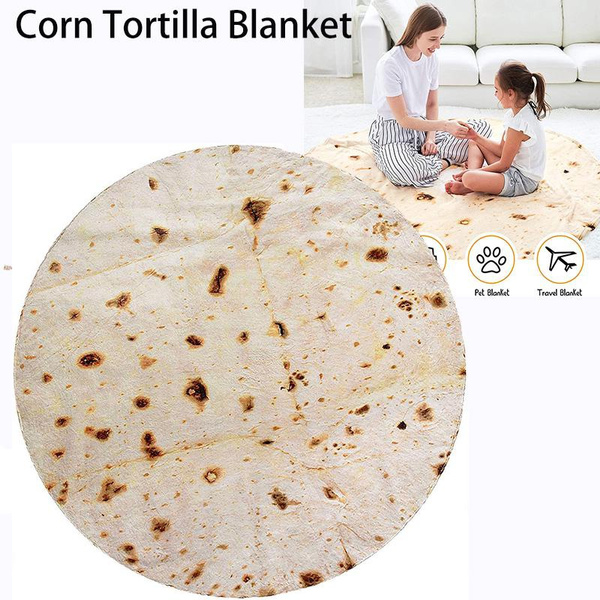 Corn Tortilla Blanket Pita Lavash Soft Throw Blanket for Bed Fleece Sofa Plaid Plush Bedspreads