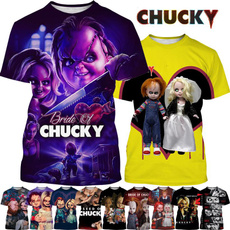 chuckydoll, Summer, womenmensprintedtshirt, fashionshortsleevewear
