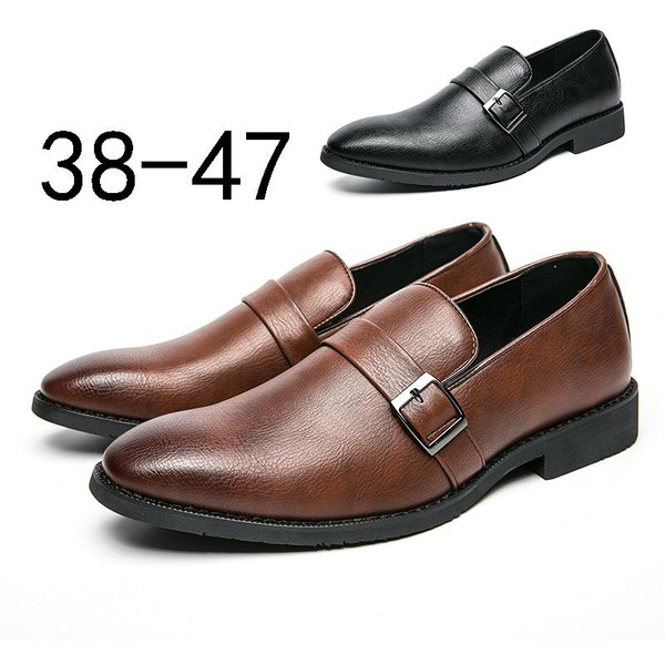 Men Dress Shoes Lace Up PU Leather Luxury Party Groom Wedding Pointed