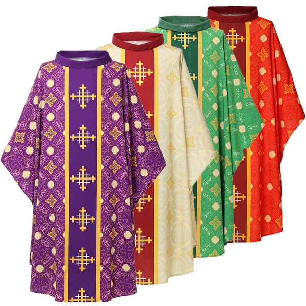 Chasuble De Prêtre Catholique - Costume Cosplay Messe, Col Rond, Avec Pasteur - Pour Déguisement Ou Cérémonie