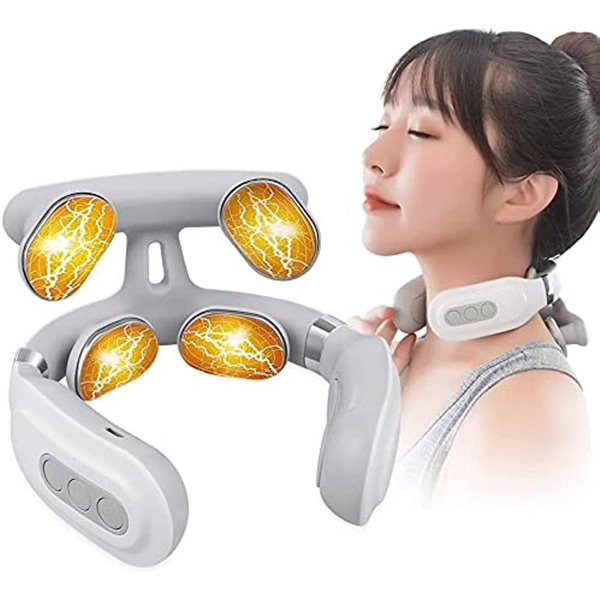 Rechargeable Neck Massager for Neck Pain,Intelligent Portable Neck Massager  with Heat Function,USB Charging Neck Relax Massager,,Massage at  Home,Outdoor,for Women and Men