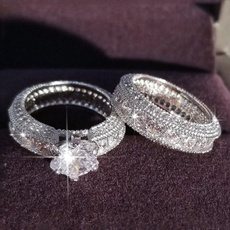 Geometric, wedding ring, 925 silver rings, ringswomen