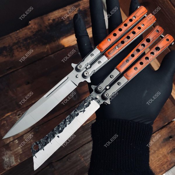 2023 Very Sharp Handmade Razor Blade Balisong Butterfly Knives Trainer