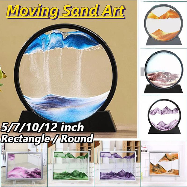 Moving Sand Art Pictures Sandscapes In Motion 3D Sand Art Painting Glass  Frame Flowing Sand Art