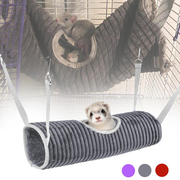Hamster Cage Hammock Ferret Hide Tunnel Warm Rat Small Animals Play ... - Hamster Hideaway Observation Tubes For Small Pets