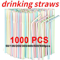 200/400pcs Extended Straws Plastic,flexible Reusable Straws, Bendy Fancy  Straws