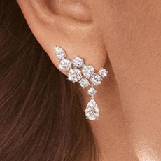 Sterling, Women, DIAMOND, Crystal Earrings