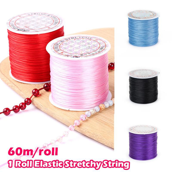 1 Roll 60 Meters/Roll Beading Cord for Jewelry Making 0.8mm Multicolor Clear  Crystal Elastic Stretchy String Thread Wire Line Necklace