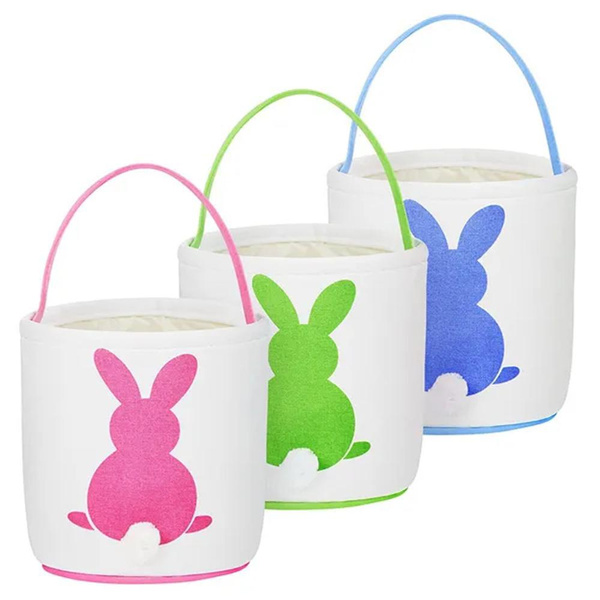 Easter Bunny Basket, Large Empty Easter Baskets for Kids Easter Egg ...