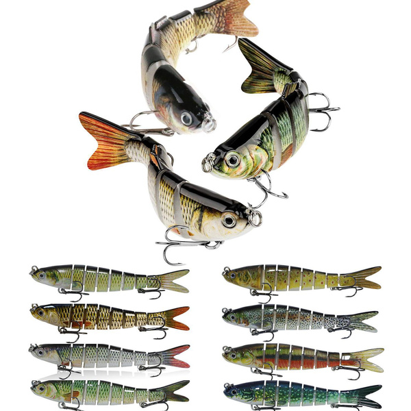 8 Segment Fishing Lures for Bass Trout Multi Jointed Swimbaits, Slow