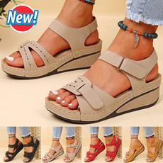 wedge, Sandals, Summer, leather