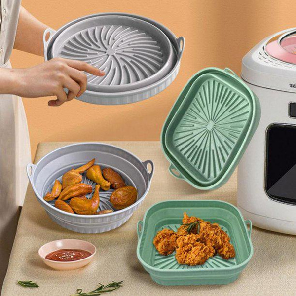Air Fryer Silicone Liner - Reusable Non-Stick Air Fryer Silicone Pan Liner  Air Fryer Basket Accessories