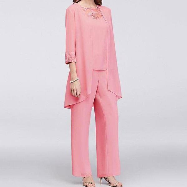 Pink women's dress outlet pants suits