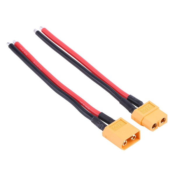 Câble De Charge XT60 Mâle Vers Fiches Banane 4.0 Mm - Pour Batteries RC - Fil Silicone 14awg, 30 Cm - Lot De 2 - 8