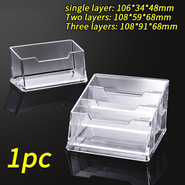 Clear Acrylic Plastic Desktop Business Card Holders Display Stands ...