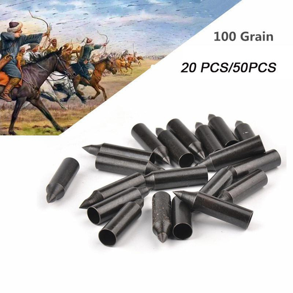 20/50pcs 100 Grain Steel Arrowhead Archery Parts Field Tips Target