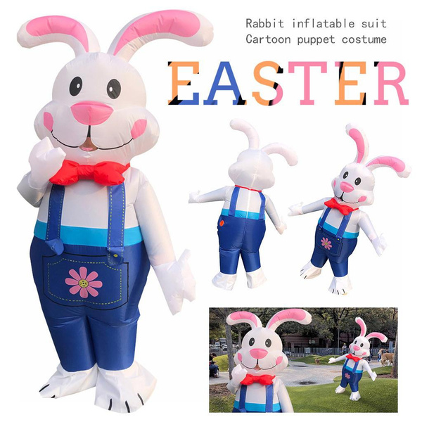 Easter Rabbit Inflatable Costume Adult Easter Jumpsuit Funny Blowup ...