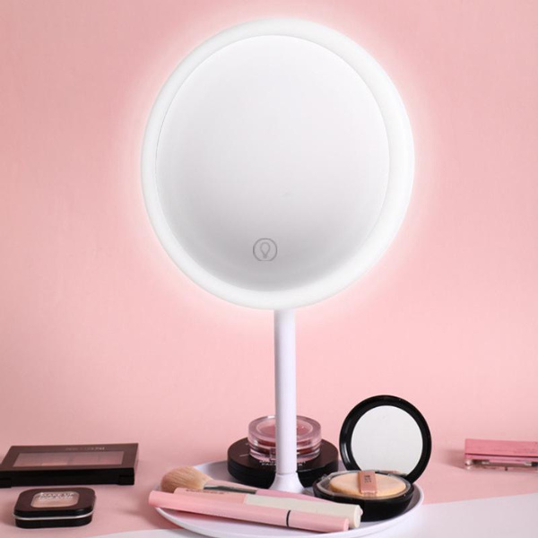 1Pc Led Light Makeup Mirror Storage LED Face Mirror Adjustable Touch