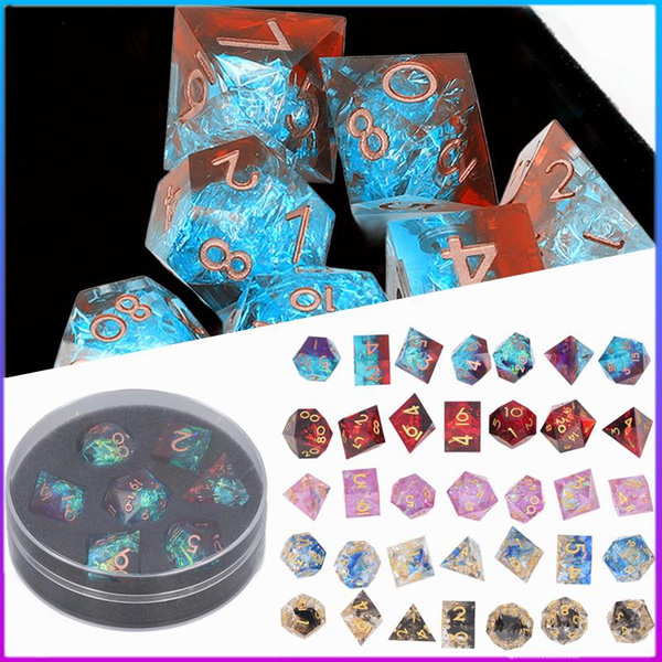 Dice Set Resin Dice Set 7pcs Polyhedral Dice Set Role Playing Game Dice