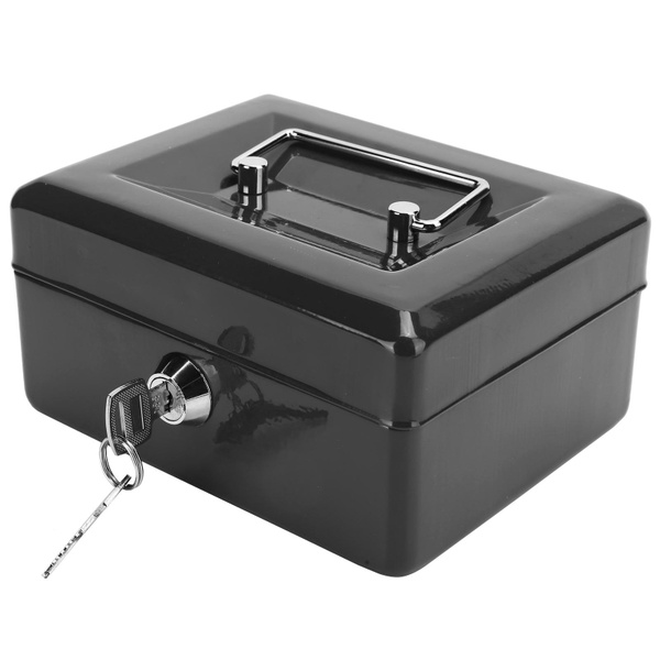 Lock case cash box mini portable safe box wth key money storage box