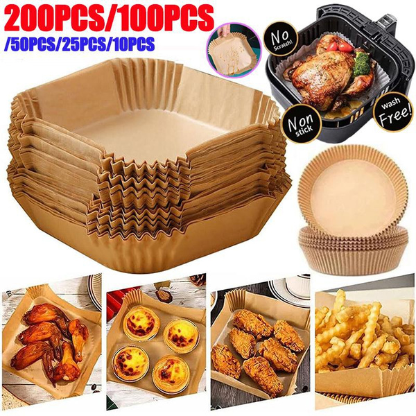 thumbnail image 2 of MasheHo Air Fryer Disposable Paper Liners – 50 To 200 Count, Non-Stick & Oil-Proof 2 of 5