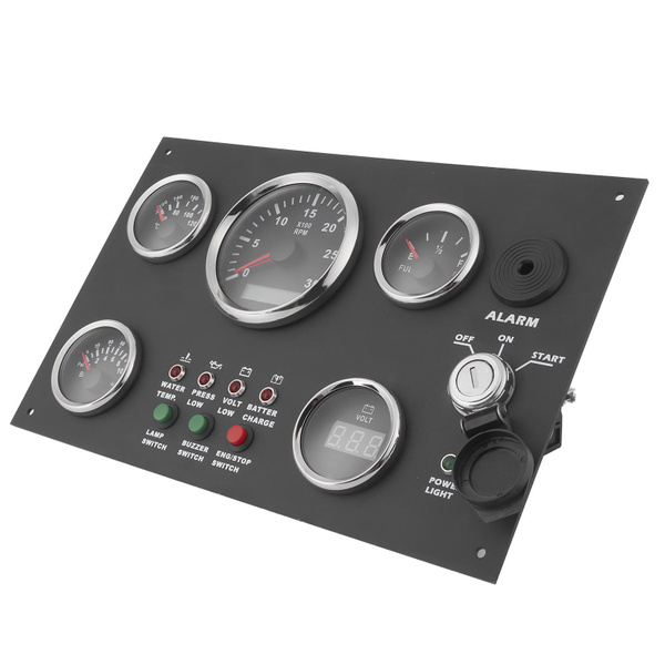 Yacht Voltmeter 12V/24V Gauge Cluster Oil Pressure Level Water Temperature Voltage Display with