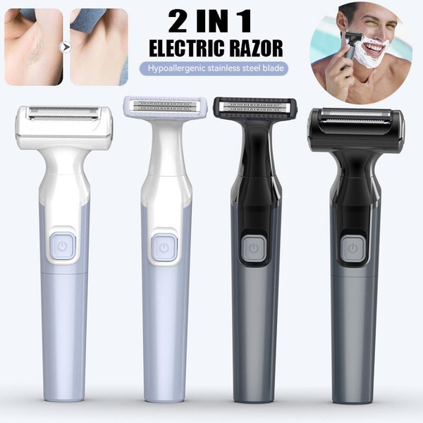 2 in 1 Electric Shaver for Men and Women, AA Battery Powered Cordless ...