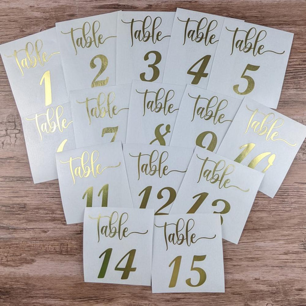 Wedding Decor Table Number Sticker Wedding Reception Vinyl Decal Numbers for Table Plans, Frame
