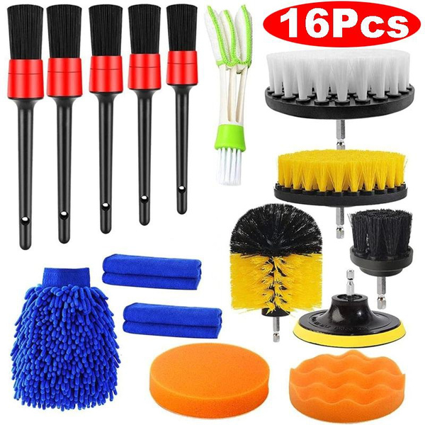 16 Pieces Car Detailing Brush Kit, Detailing Brushes, Car Detailing ...