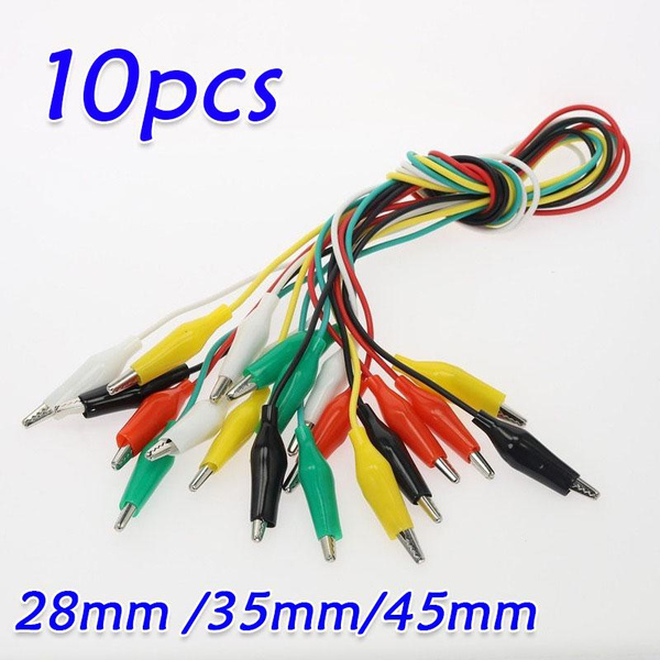 Lot De 120 Pinces Crocodiles 45 Mm HUAZIZ + 10 Câbles Test 50 Cm - Pour Tests électriques, électronique, Bricolage - 6 Couleurs