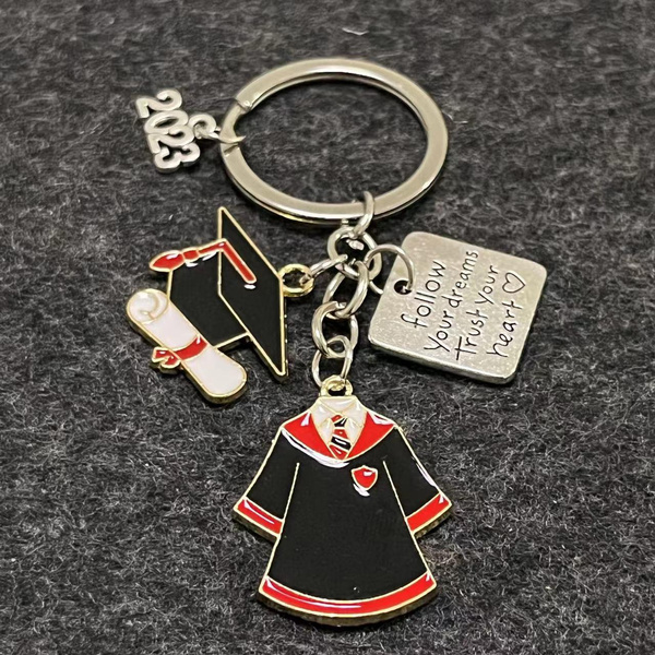 Lovely Enamel Key Chain 2023 School Uniform Graduation Cap Key Chain 