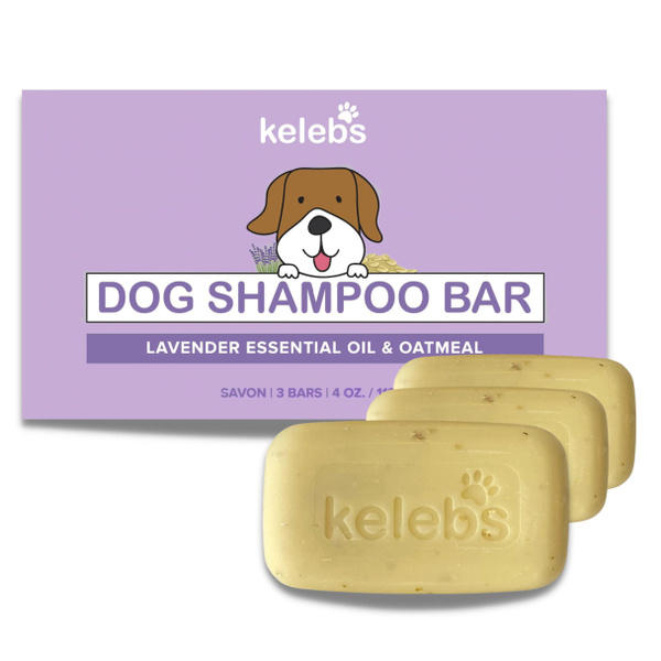 Kelebs Calming Lavender Oil Dog Bar Soap AntiItching Allergy Relief