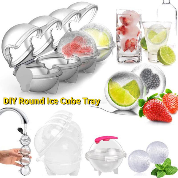 Ice Cube Tray 1/4PCS, 1/4 Grid Easy Release Large Ice Ball Mold with
