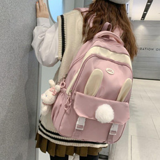 pink, cute, waterproofschoolbag, Nylon