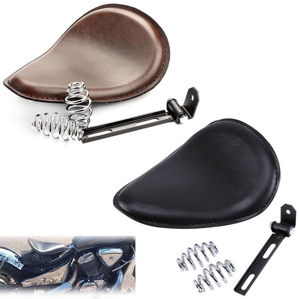 1Set Motorcycle Driver Seat Cushion Seat Pad PU Leather with Bracket