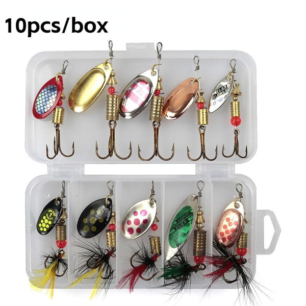 10pcs/box Fishing Spoon Baits Spinner Lure 3g-7g Fishing Wobbler