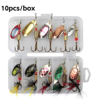 Sougayilang 5Pcs Fishing Lures Spinnerbait Metal Hard Lures Inline for Bass  for Trout Walleye Salmon Assorted Spinner Baits