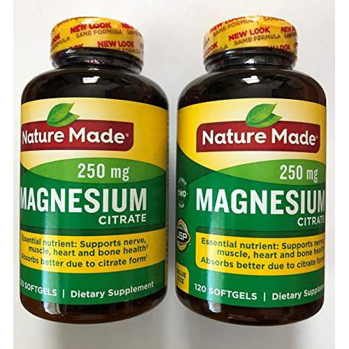 Nature Made Magnesium Citrate Softgels, 120 Count (Pack of 2) Wish