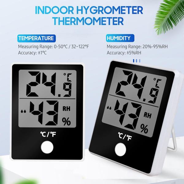 LCD Digital Clock Hygrothermograph Indoor Thermometer Hygrometer