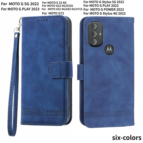 NWNK13 For Motorola Moto G22 Case Leather Wallet Book Flip Stand View Phone Cover With Card Holder Slots Compatible With Motorola G22 (Purple