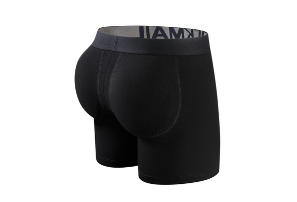 JOCKMAIL Mens Package and Butt Padded Underwear Enhancing Boxer Shorts  Men's Butt Padded Sport Short Knee Padded Underwear Men Have Removable Pads